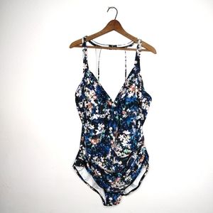 Badgley Mischka swimsuit floral multi size 22w NWT